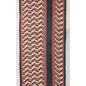 HENRI BENDEL NEW YORK Chevron Oblong Chiffon Scarf 100% Silk 73”x20” Vintage EUC